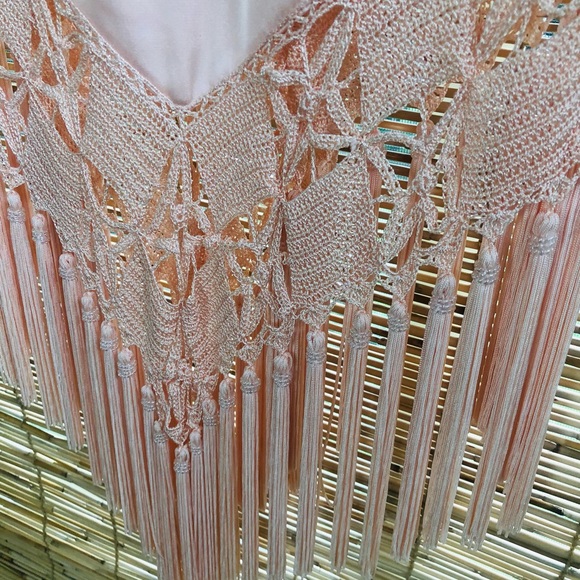 CACHE Vintage Fringe Dress w/ embroidery - Picture 5 of 10